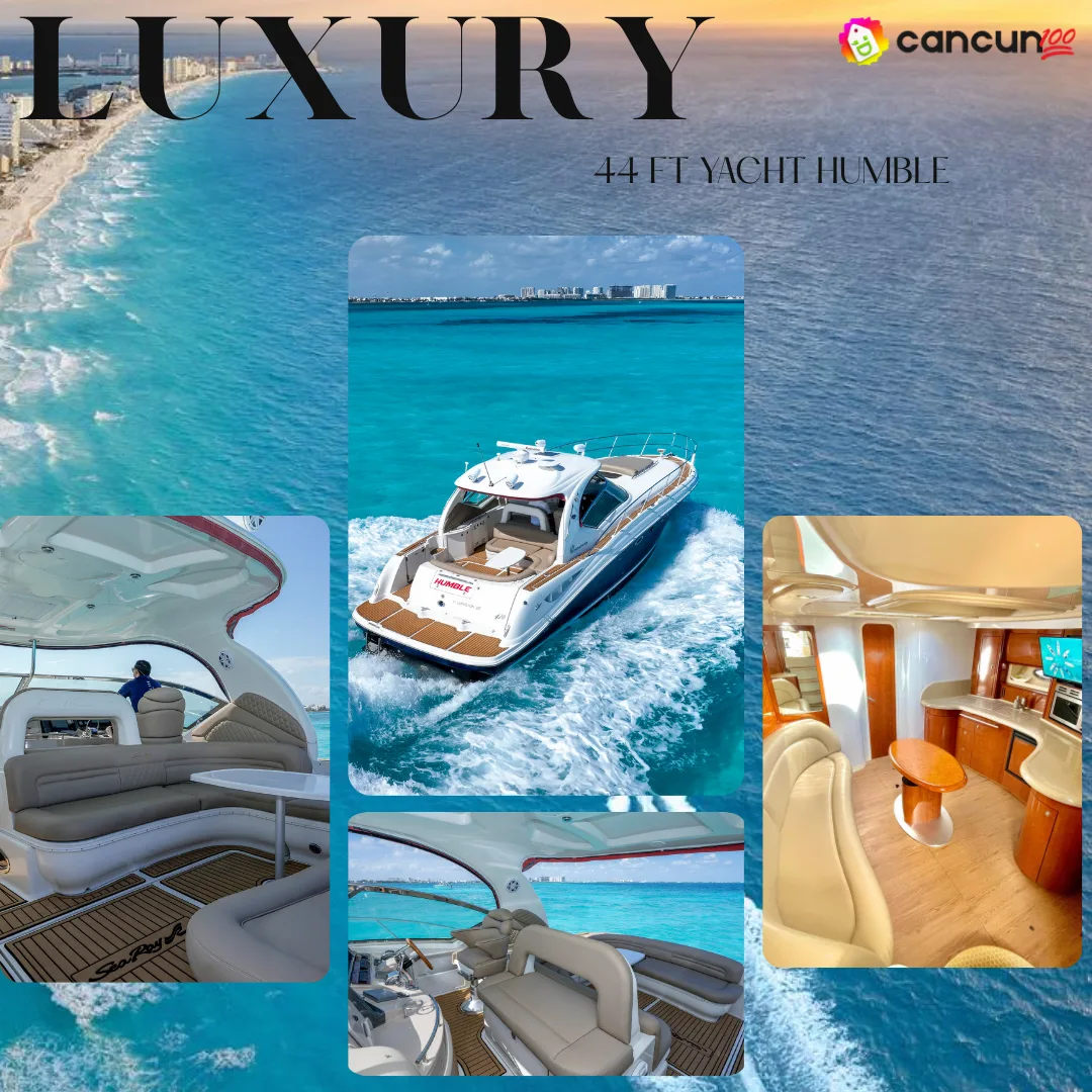 27 Luxury 44ft Yacht Rental Humble en Cancún - Imagen 1