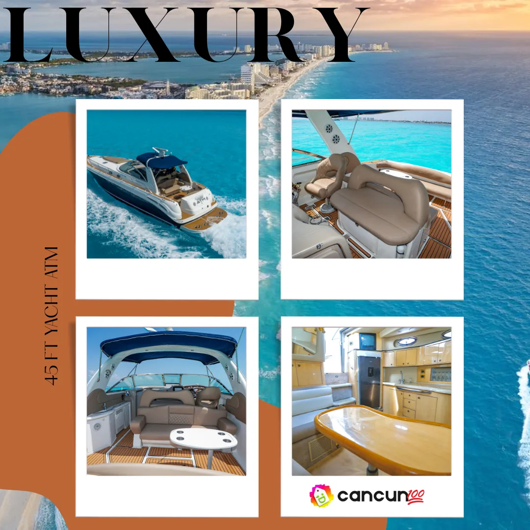 31 Luxury 45ft Yacht Rental ATM en Cancún - Imagen 1