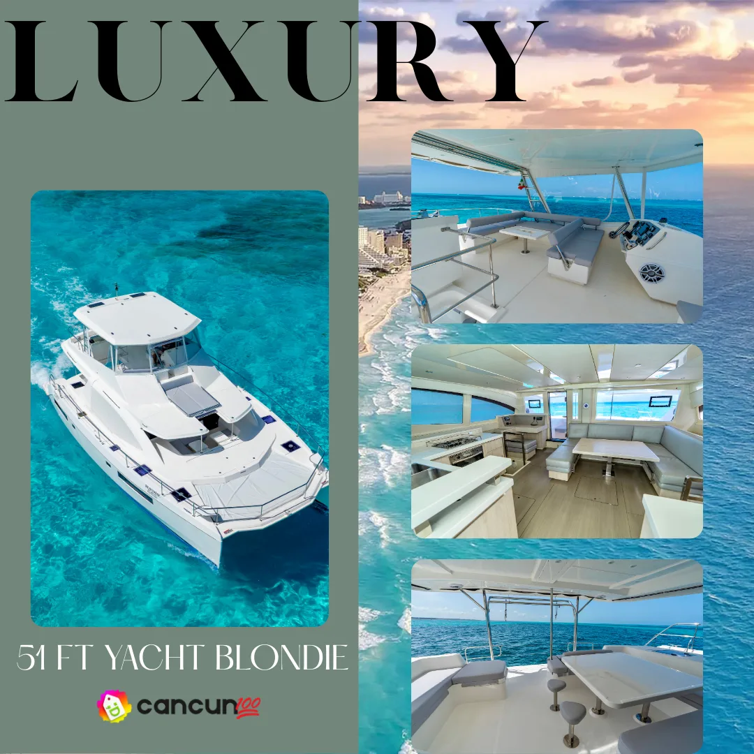 39 Luxury 51ft Yacht Rental Blondie en Cancún - Imagen 1