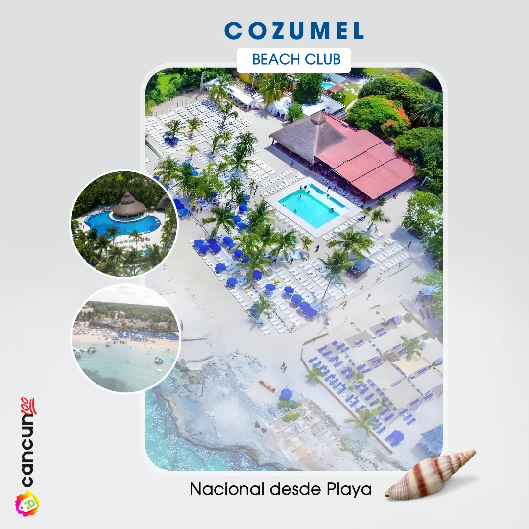 76 Cozumel Beach Club Nacional desde Playa con Snorkel y Ferry - Imagen 1