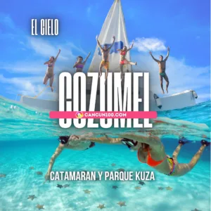 Tour a El Cielo Cozumel en catamarán con snorkel y acceso a Parque Kuza - Cancun100