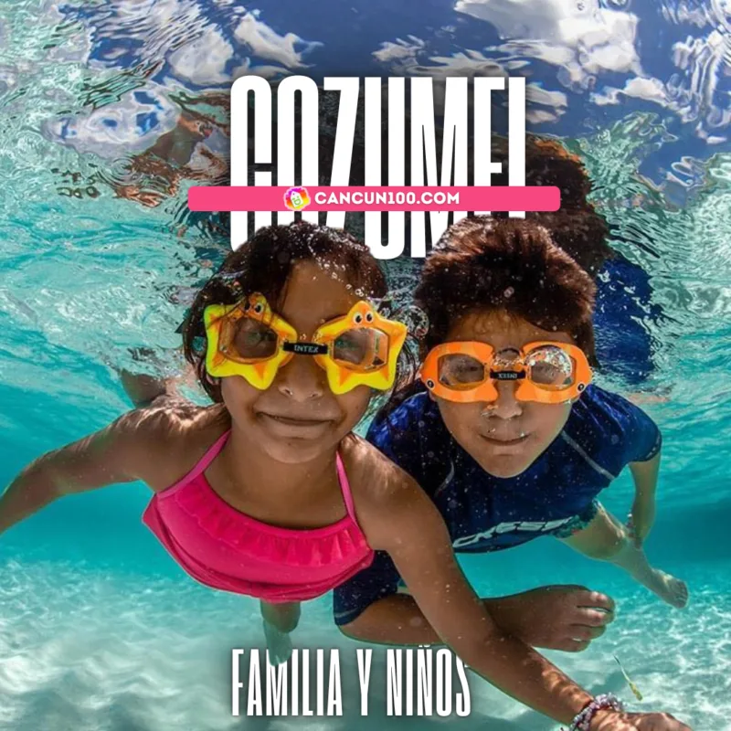 Tour a Cozumel familiar y para niños con snorkel en aguas cristalinas - Cancun100