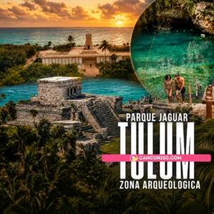 Tour a la Zona Arqueológica de Tulum y Parque del Jaguar con visita a cenote - Cancun100